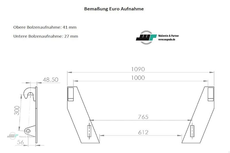 Palettengabel типа Wallentin & Partner Palettengabel Euro Aufnahme Frontlader ALÖ, Neumaschine в Wesenberg (Фотография 2)