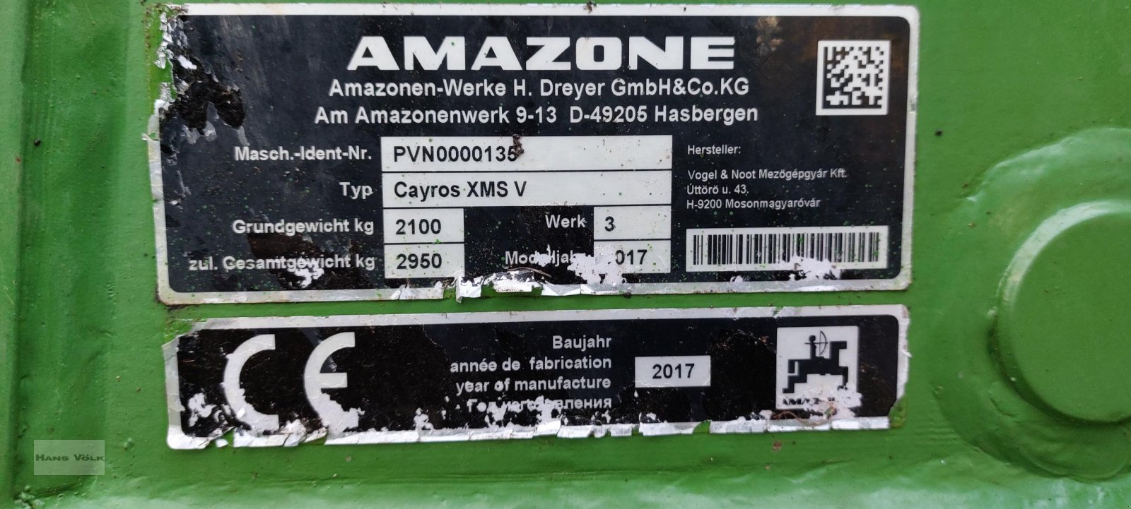 Pflug Türe ait Amazone Cayros XMS V, Gebrauchtmaschine içinde Schwabmünchen (resim 12)