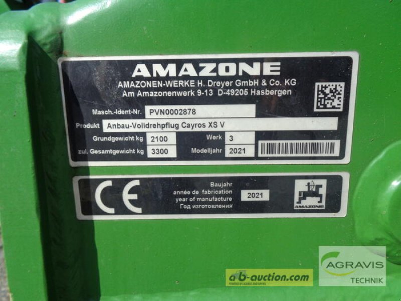 Pflug typu Amazone CAYROS XS 5-950 VS 5-FURCHIG, Gebrauchtmaschine v Nartum (Obrázek 10)