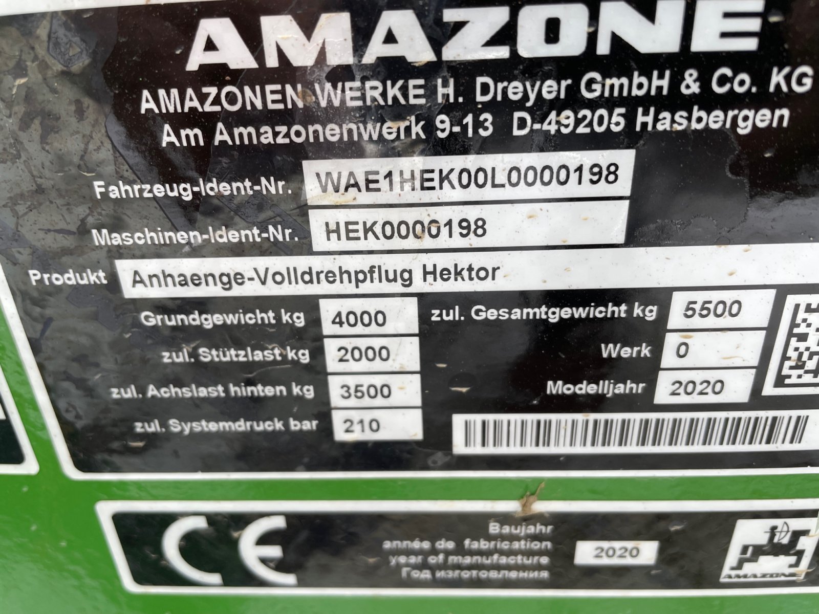 Pflug del tipo Amazone Hektor 1000 S 6-Schar, Neumaschine In Ebeleben (Immagine 5)