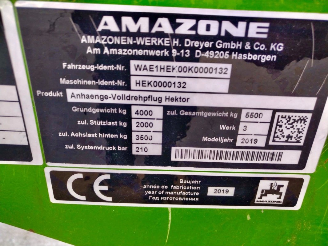 Pflug typu Amazone Hektor, Gebrauchtmaschine v Liebenwalde (Obrázek 18)