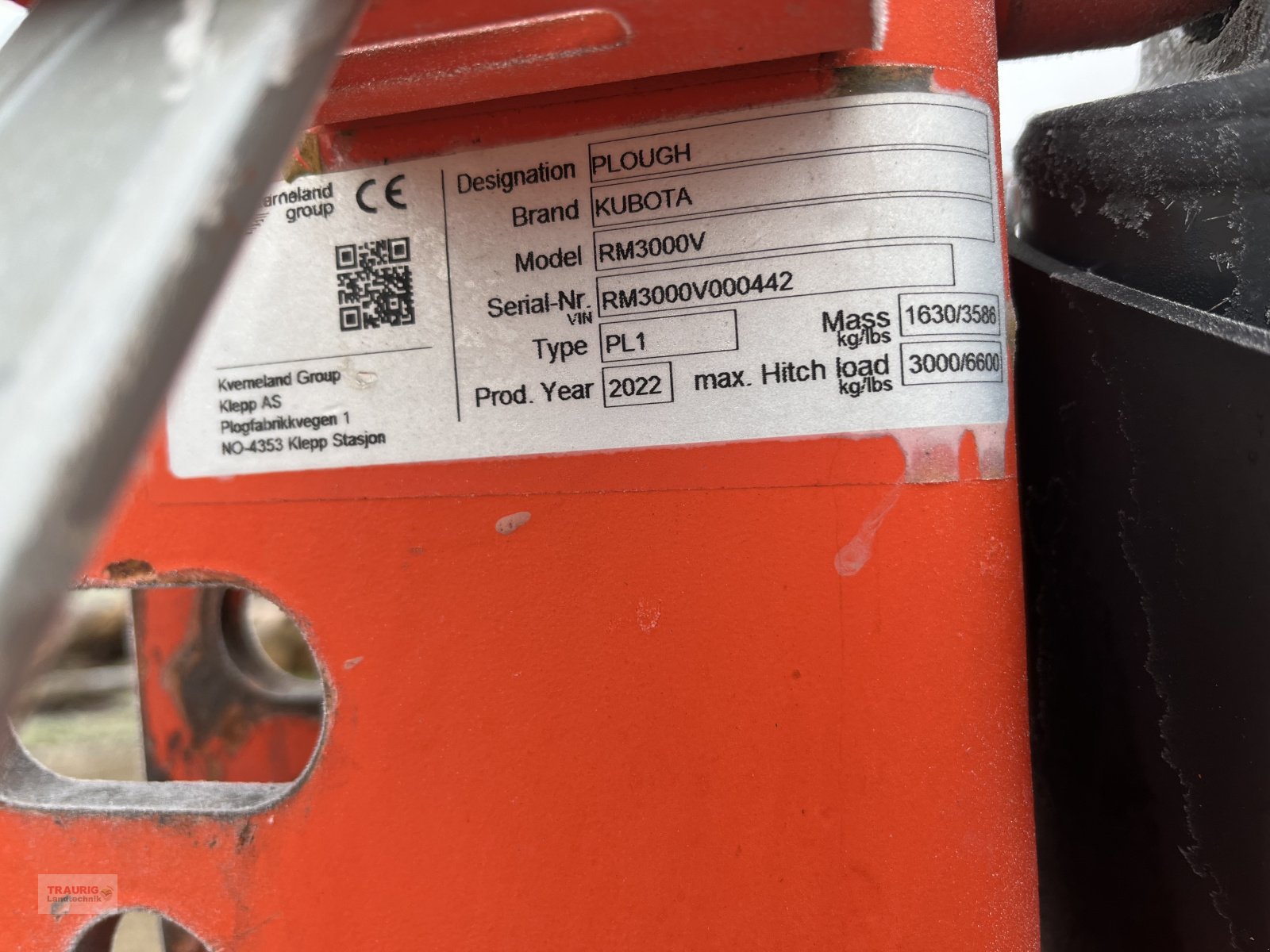 Pflug des Typs Kubota RM3000V 4 Furchig, Gebrauchtmaschine in Mainburg/Wambach (Bild 14)