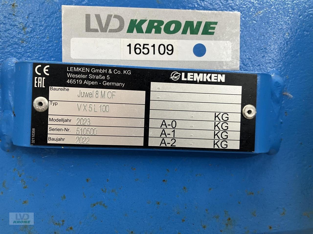 Pflug του τύπου Lemken Juwel 8 M V X 5 L100, Gebrauchtmaschine σε Spelle (Φωτογραφία 13)