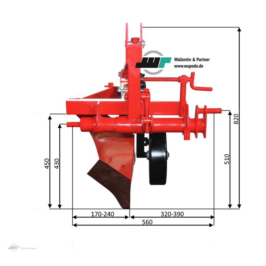 Pflug typu Sonstige Beetpflug 1 Schar 20cm verstellbar Pflug ab 15 P, Neumaschine v Wesenberg (Obrázek 4)