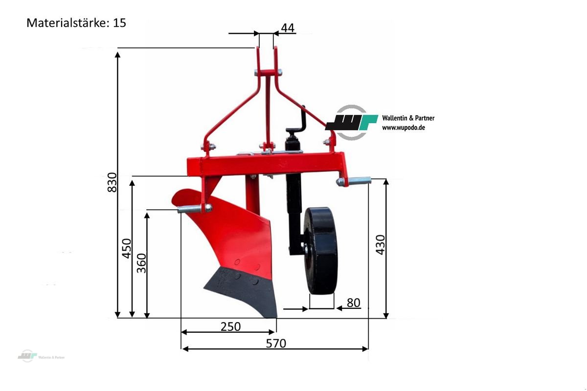 Pflug от тип Sonstige Beetpflug 1-scharig 20cm Einscharpflug Pflug ab, Neumaschine в Wesenberg (Снимка 2)