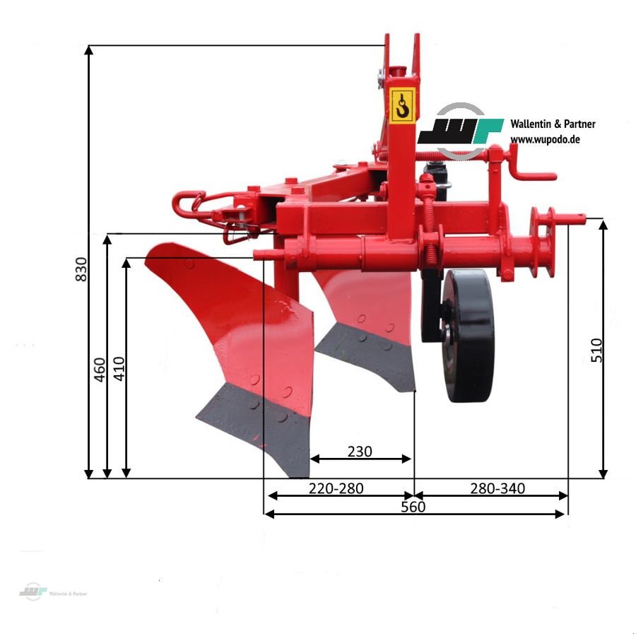 Pflug Türe ait Sonstige Beetpflug 2-scharig 20 cm Zweischar Pflug ab 20, Neumaschine içinde Wesenberg (resim 3)