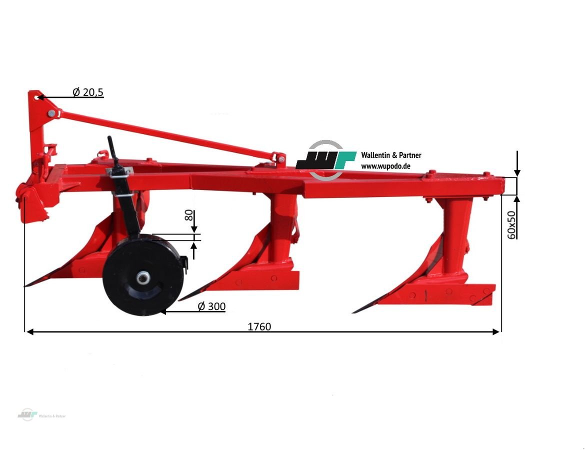 Pflug a típus Sonstige Beetpflug 3 Schar Dreischarpflug 20cm Pflug ab 2, Neumaschine ekkor: Wesenberg (Kép 4)