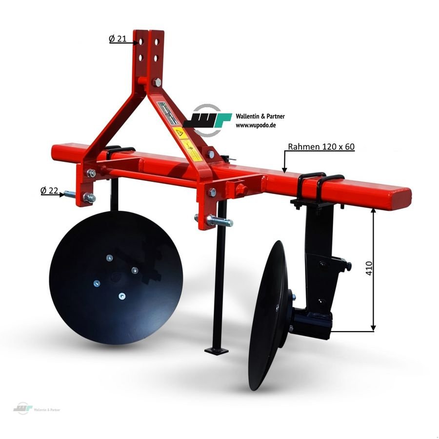 Pflug typu Sonstige Scheibenpflug Ø 460 mm 2 Teller ab 25 PS, Neumaschine v Wesenberg (Obrázek 2)