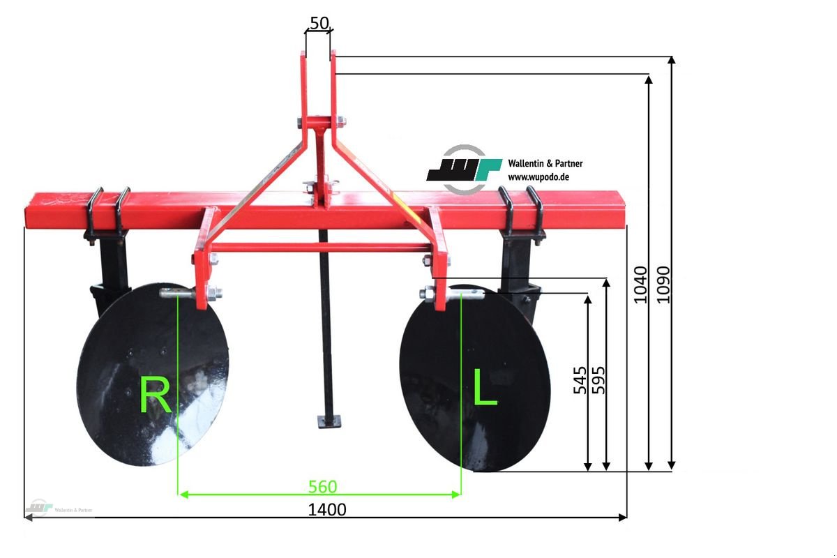 Pflug za tip Sonstige Scheibenpflug Ø 460 mm 2 Teller ab 25 PS, Neumaschine u Wesenberg (Slika 3)