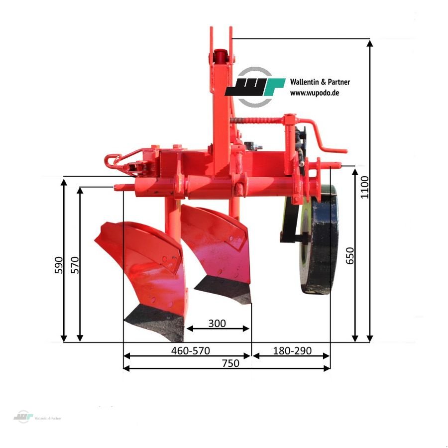 Pflug Türe ait Sonstige Zweischar Beetpflug 30 cm Kleintraktorpflug 2-Sc, Neumaschine içinde Wesenberg (resim 3)