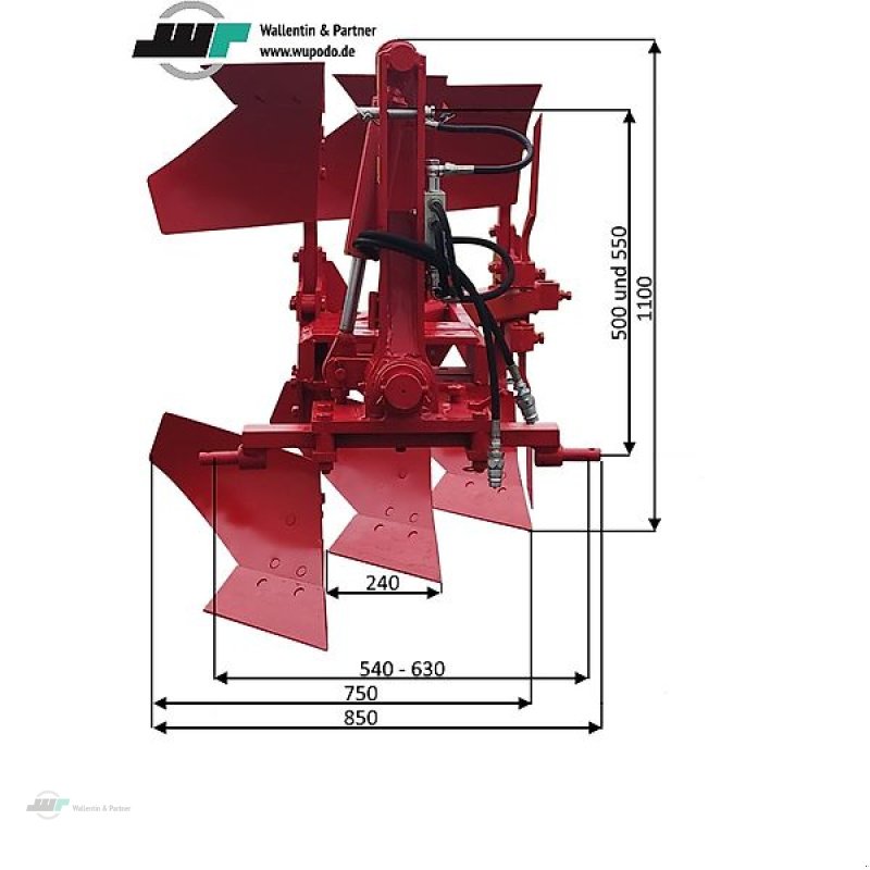 Pflug του τύπου Wallentin & Partner 3-Schar Drehpflug   hydr. Volldrehpflug   Beetpflug   Wendepflug   ab 30 PS, Neumaschine σε Wesenberg (Φωτογραφία 3)