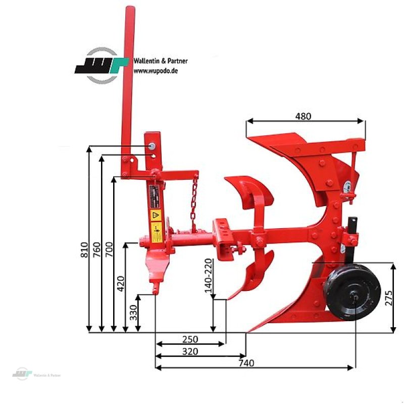 Pflug tip Wallentin & Partner Drehpflug 1-scharig   Pflug   mechanisch Wendepflug  Kippdrehpflug, Neumaschine in Wesenberg (Poză 3)