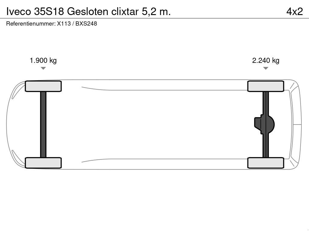 PKW-Anhänger Türe ait Iveco 35S18 Gesloten clixtar 5,2 m., Gebrauchtmaschine içinde Groenekan (resim 8)