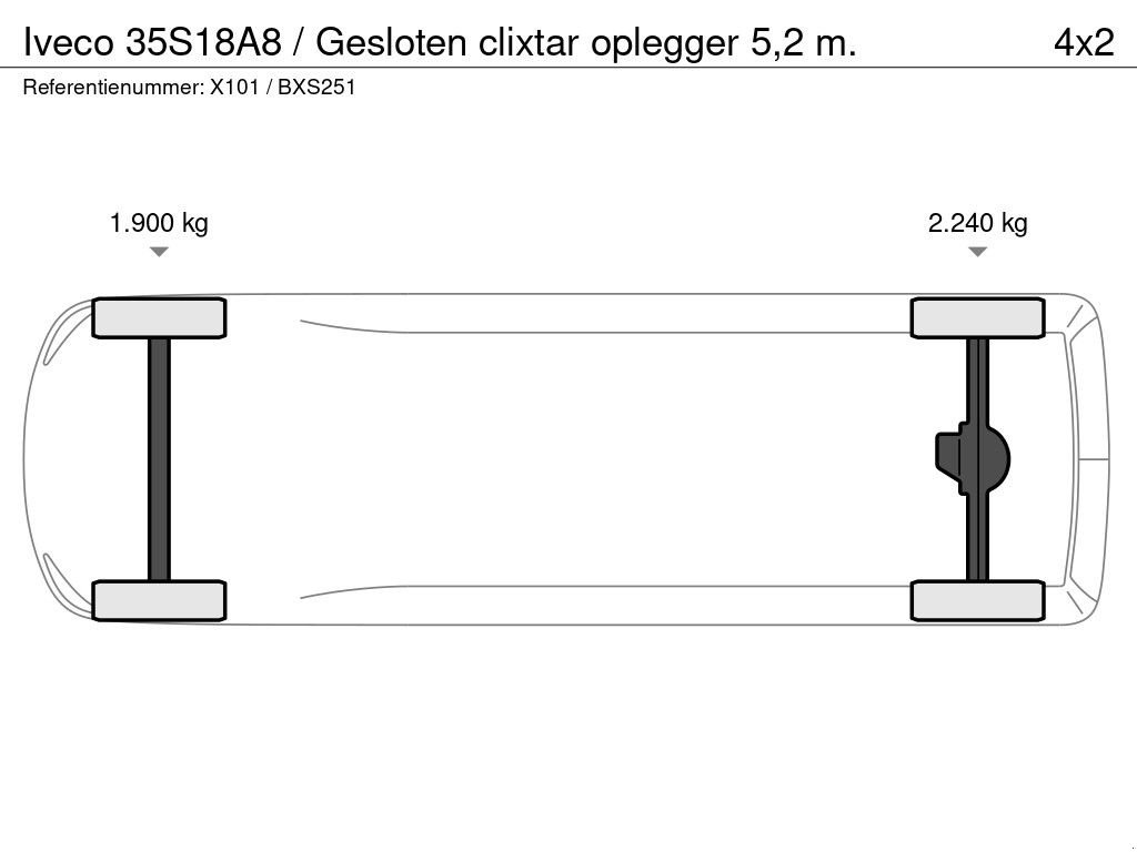 PKW-Anhänger typu Iveco 35S18A8 / Gesloten clixtar oplegger 5,2 m., Neumaschine v Groenekan (Obrázek 6)