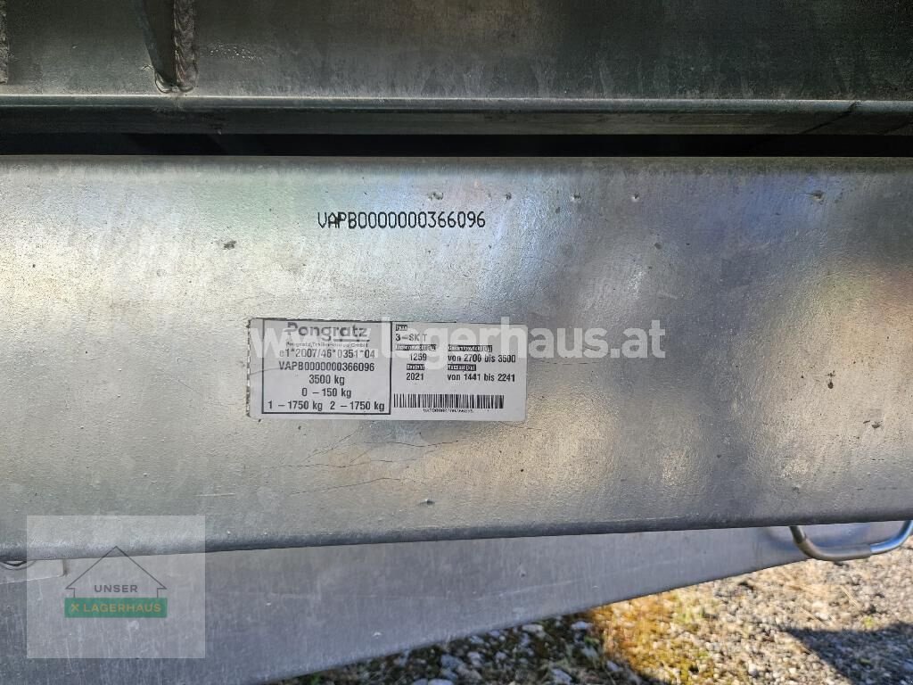 PKW-Anhänger Türe ait Pongratz 3-SKS 4100/20 T, Neumaschine içinde Aschbach (resim 4)