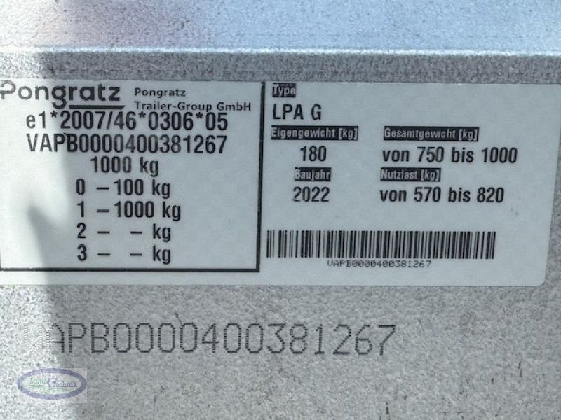 PKW-Anhänger typu Pongratz LPA 206 G STK, Gebrauchtmaschine v Münzkirchen (Obrázok 14)