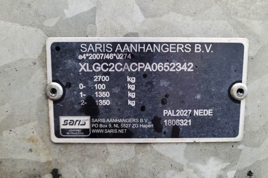 PKW-Anhänger του τύπου Saris C2700 2 Axel Trailer, Maximum payload: 2045 kg, In, Gebrauchtmaschine σε Groenlo (Φωτογραφία 5)