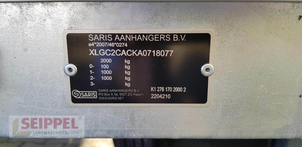 PKW-Anhänger del tipo Saris K1 276 170 2000 2 ELEKTR.BEDIENUNG, Neumaschine en Groß-Umstadt (Imagen 5)