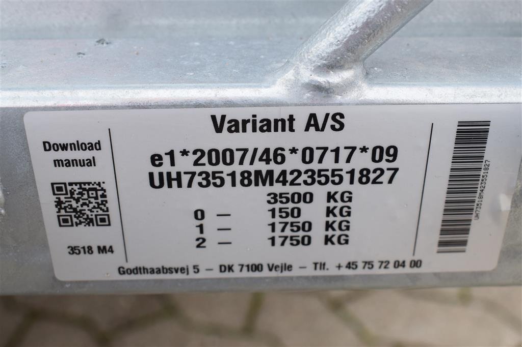 PKW-Anhänger от тип Sonstige 3518 M4 ALUBUND FABRIKSNY, Gebrauchtmaschine в Fredensborg (Снимка 8)