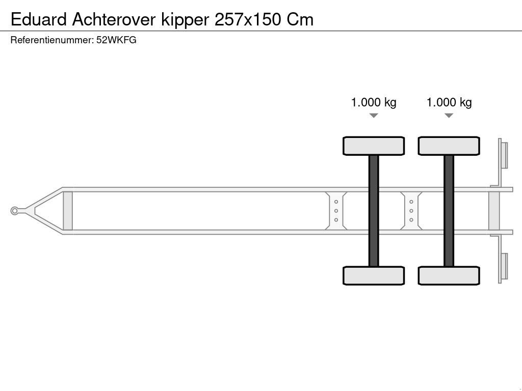 PKW-Anhänger типа Sonstige EDUARD Achterover kipper 257x150 Cm, Gebrauchtmaschine в IJsselmuiden (Фотография 11)