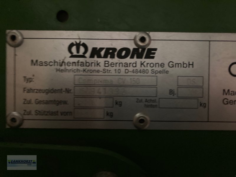 Press-/Wickelkombination типа Krone COMPRIMA CV 150 XC X, Gebrauchtmaschine в Aurich (Фотография 1)