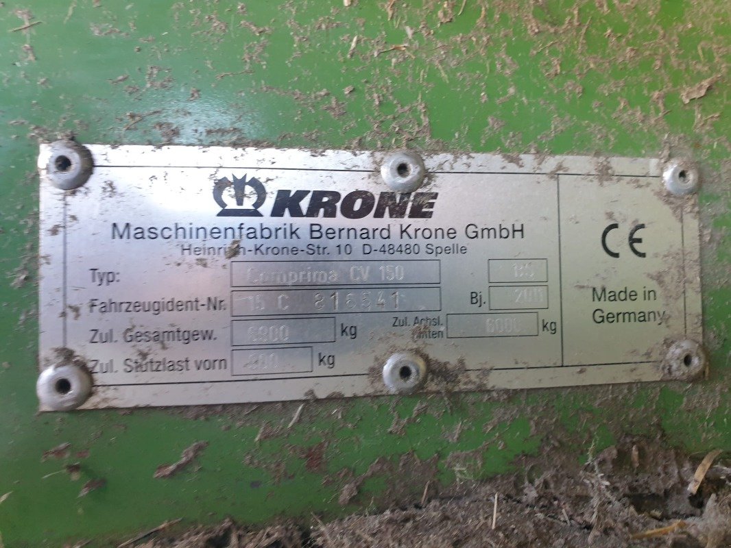 Press-/Wickelkombination tip Krone COMPRIMA CV 150, Gebrauchtmaschine in Sittensen (Poză 14)