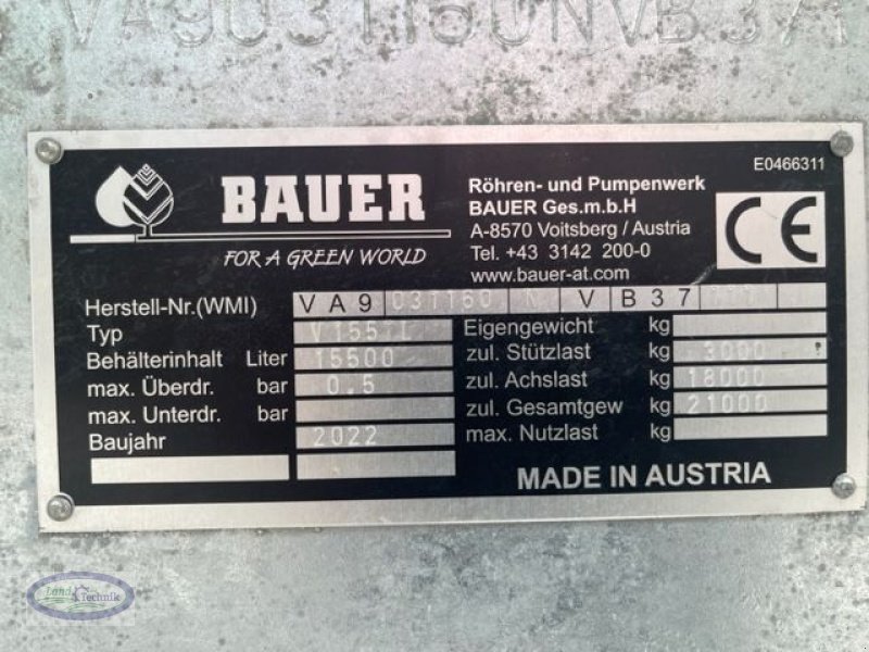 Pumpfass typu Bauer V 155 TL, Gebrauchtmaschine v Münzkirchen (Obrázek 12)