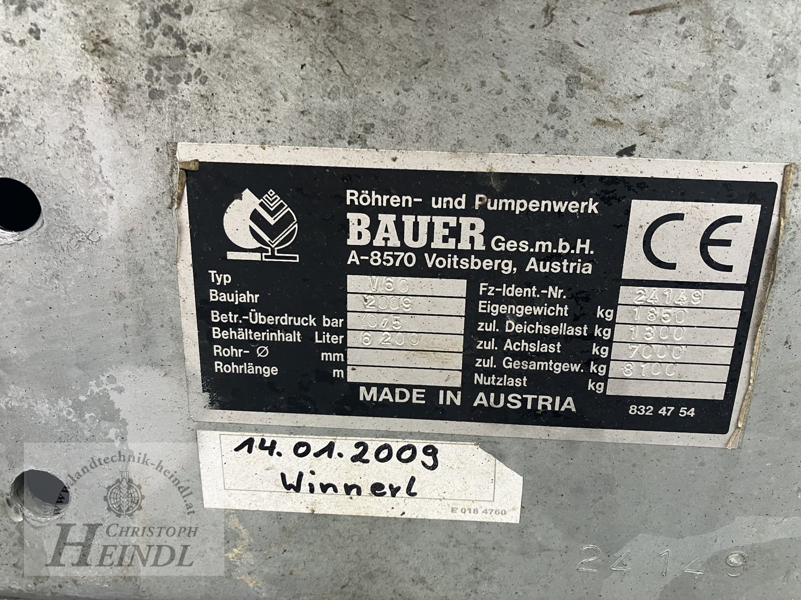 Pumpfass Türe ait Bauer V60, Gebrauchtmaschine içinde Stephanshart (resim 8)