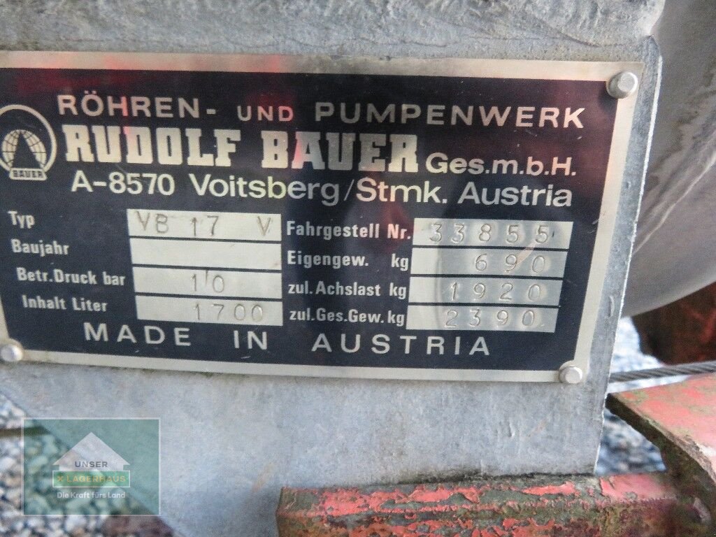 Pumpfass typu Bauer VB17 V, Gebrauchtmaschine v Hofkirchen (Obrázek 8)