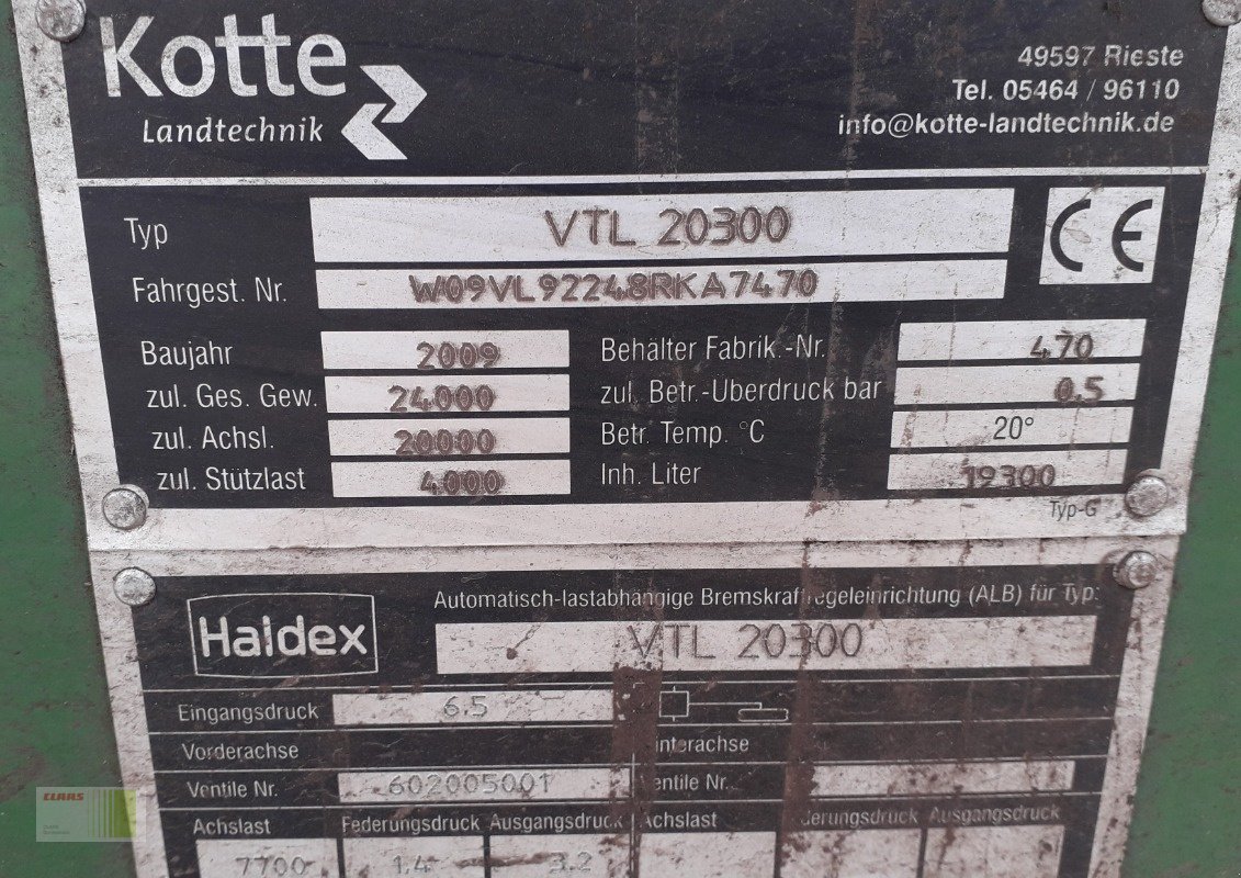 Pumpfass typu Kotte VTL 20300, Gebrauchtmaschine v Risum-Lindholm (Obrázok 2)