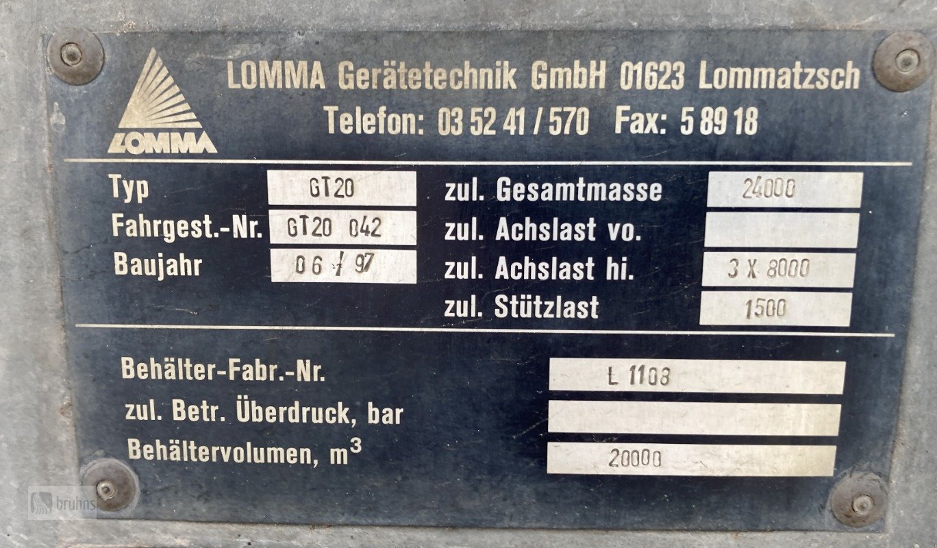 Pumpfass типа Lomma GT 20, Gebrauchtmaschine в Karstädt (Фотография 13)