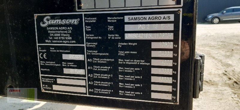 Pumpfass del tipo Samson PG II 18 PTE Slurry Master 8000, Gebrauchtmaschine en Schenefeld (Imagen 8)