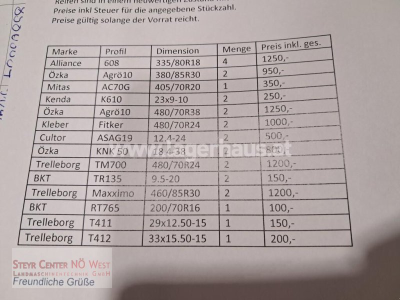 Rad tipa Mitas MITAS , KLEBER , ÖZKA , BKT, ALLIANZ ,TRELLEBORG, Gebrauchtmaschine u Purgstall (Slika 1)