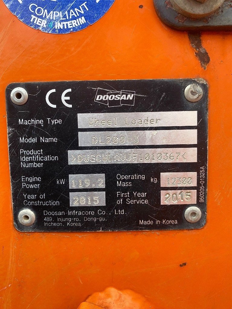 Radlader типа Doosan DL 200-3, Gebrauchtmaschine в Vrå, Frejlev, Hornslet & Ringsted (Фотография 8)