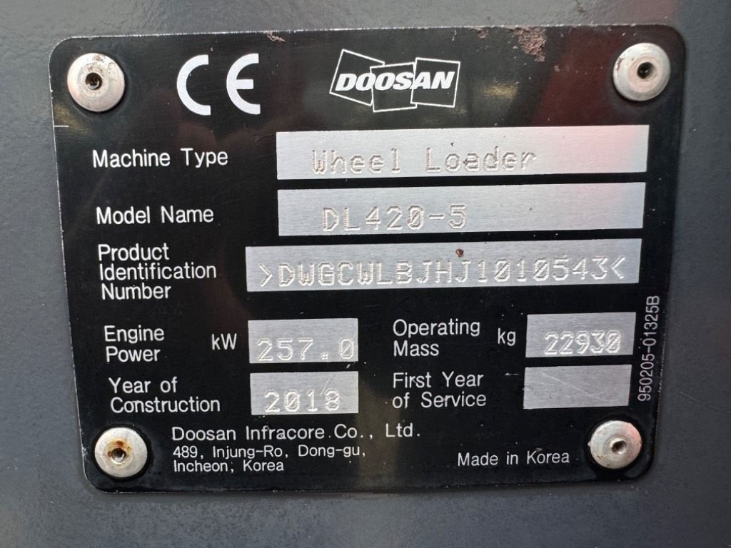 Radlader typu Doosan DL 420-5, Gebrauchtmaschine v Oud Gastel (Obrázok 4)