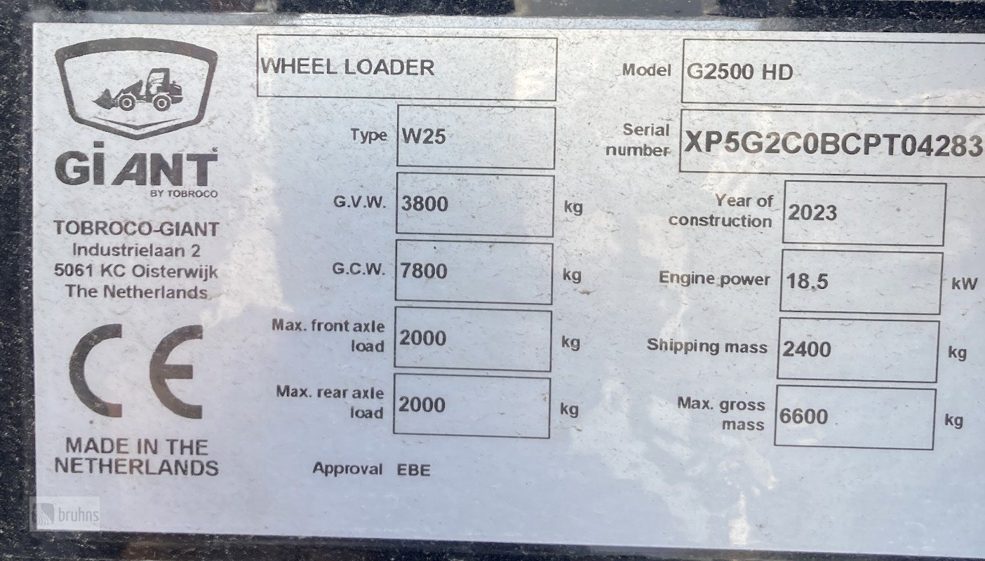 Radlader del tipo GiANT G2500 HD, Neumaschine en Karstädt (Imagen 10)