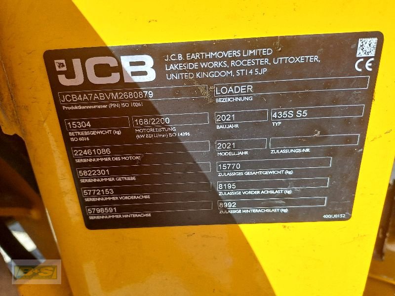 Radlader Türe ait JCB 435S S5, Gebrauchtmaschine içinde Neustadt Dosse (resim 5)