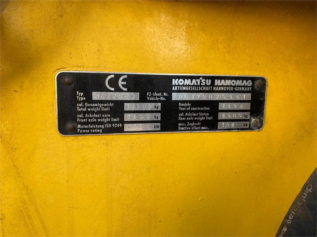 Radlader типа Komatsu WA270, Gebrauchtmaschine в Hemmet (Фотография 17)