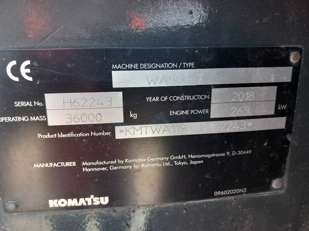 Radlader του τύπου Komatsu WA500-7, Gebrauchtmaschine σε Overijse (Φωτογραφία 8)