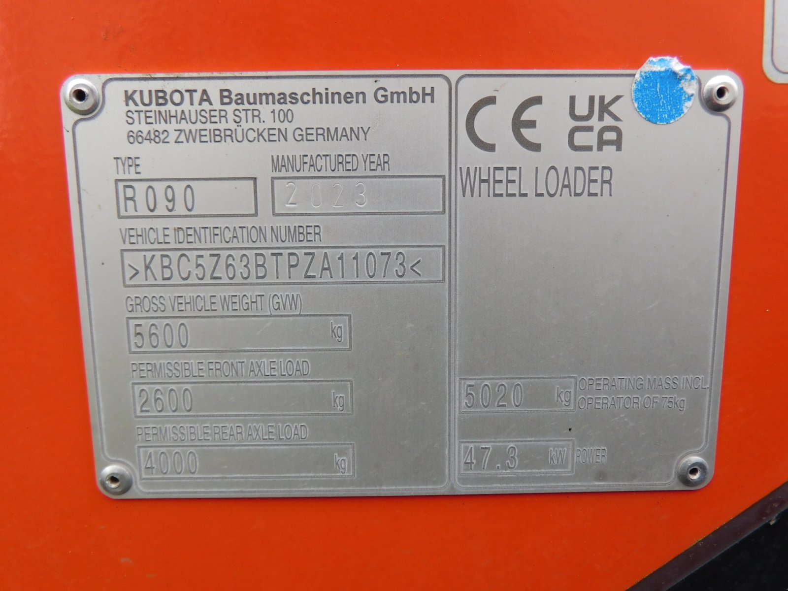 Radlader Türe ait Kubota R090 Vorführmaschine 2023 *Knicklader *Schaufellader inkl. *CRS *DPF *Schaufel *Gabel *hydr. SWE, Gebrauchtmaschine içinde Wagenfeld (resim 7)