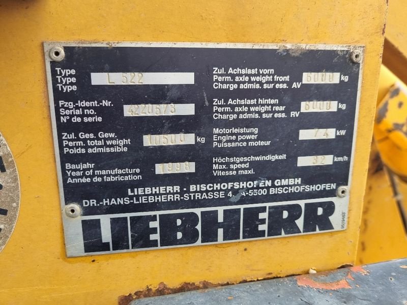 Radlader tip Liebherr L522, Gebrauchtmaschine in Gabersdorf (Poză 9)