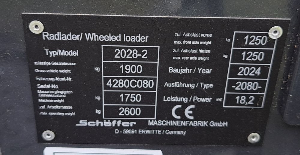 Radlader tip Schäffer 2028 - 2 mit FSD, Neumaschine in Burkau (Poză 15)