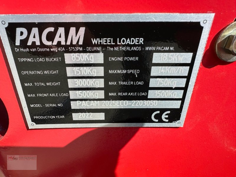 Radlader Türe ait Sonstige Pacam 2025 Eco Radlader / Hoflader, Gebrauchtmaschine içinde Neubrandenburg (resim 11)