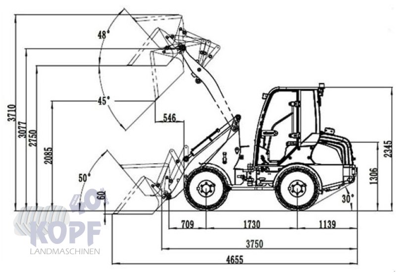 Radlader типа Toyo 841 Kabine stage V mit Kubota Motor, Neumaschine в Schutterzell (Фотография 4)