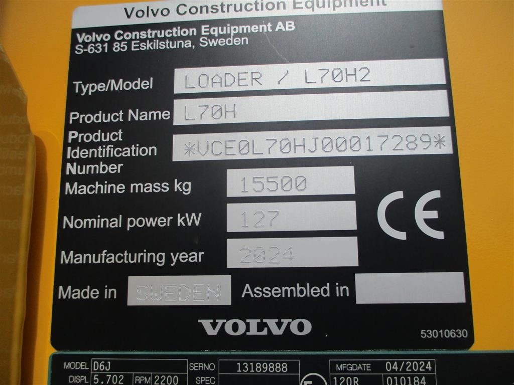 Radlader typu Volvo L 70 H H2 DK-maskine, med alt udstyr på. CDC, BSS, Lock-UP, 600mm hjul & centralsmørring., Gebrauchtmaschine v Lintrup (Obrázok 2)