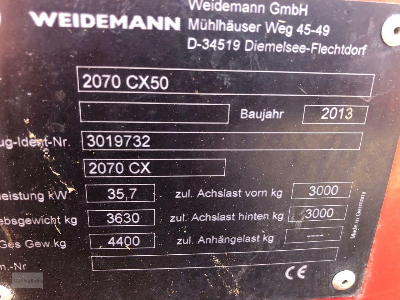 Radlader Türe ait Weidemann  2070 CX 50, Gebrauchtmaschine içinde Prenzlau (resim 15)