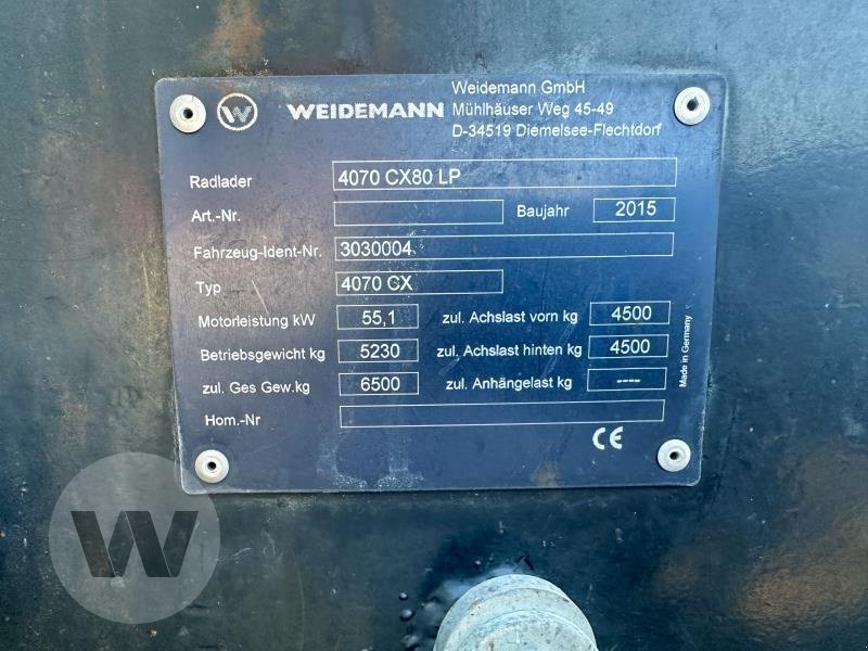 Radlader Türe ait Weidemann  4070 CX, Gebrauchtmaschine içinde Husum (resim 10)
