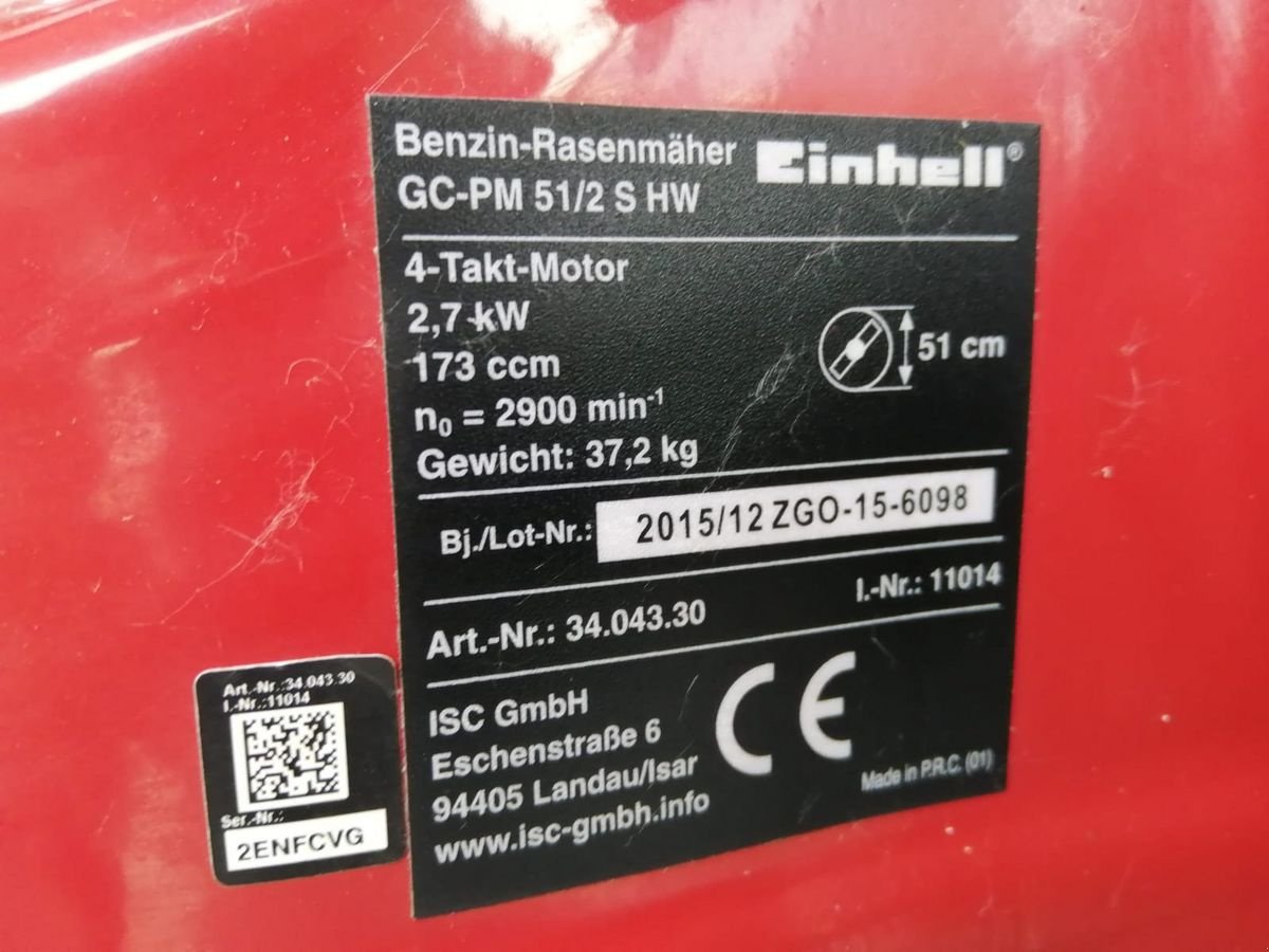 Rasenmäher des Typs Sonstige Einhell GC-PM 51/2 S HW Rasenmäher, Gebrauchtmaschine in St. Marienkirchen (Bild 6)