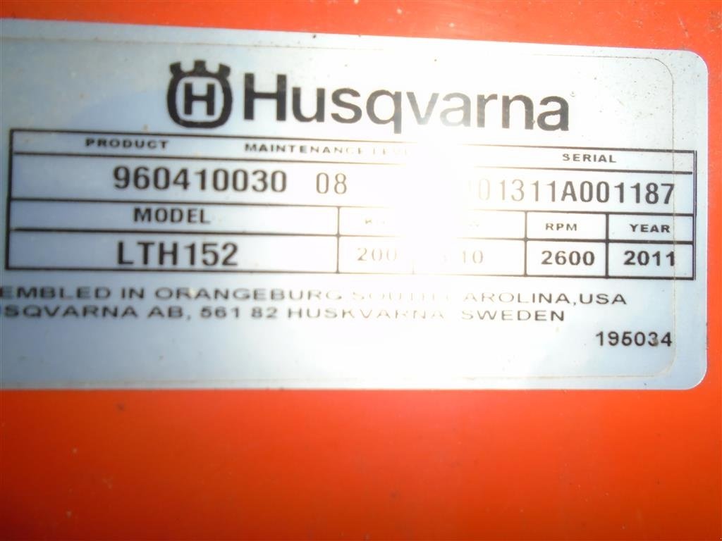 Rasentraktor typu Husqvarna LTH 152, Gebrauchtmaschine w Viborg (Zdjęcie 6)