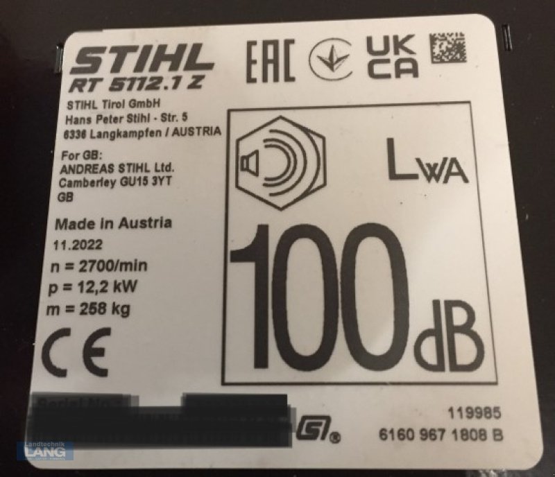 Rasentraktor Türe ait Stihl RT 5112 Z, Neumaschine içinde Rottenburg (resim 3)